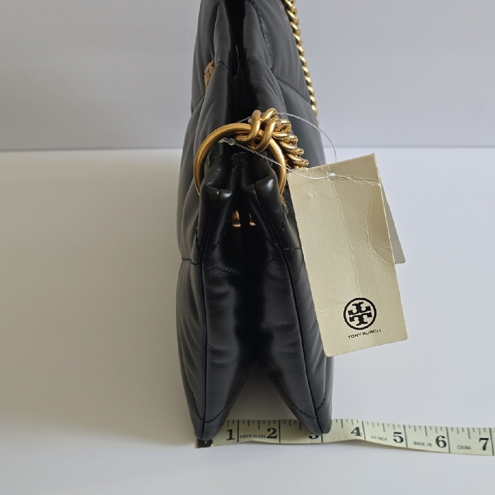 Tory Burch Small Kira Diamond Leather Crossbody Bag Black - Picture 8 of 10